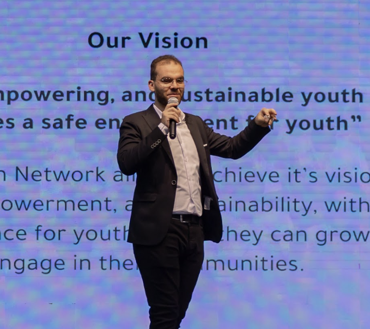 A group of young people collaborating on a project.